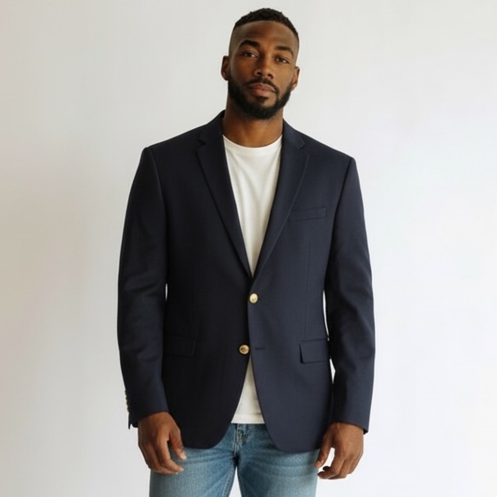 Lauren Ralph Lauren 100% Wool Men's Navy Suit Blazer